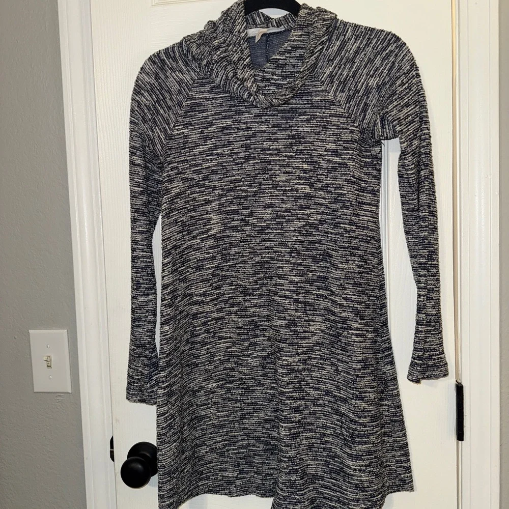 Women's Knit Long Sleeve Turtleneck Dress - Picture 2 of 5